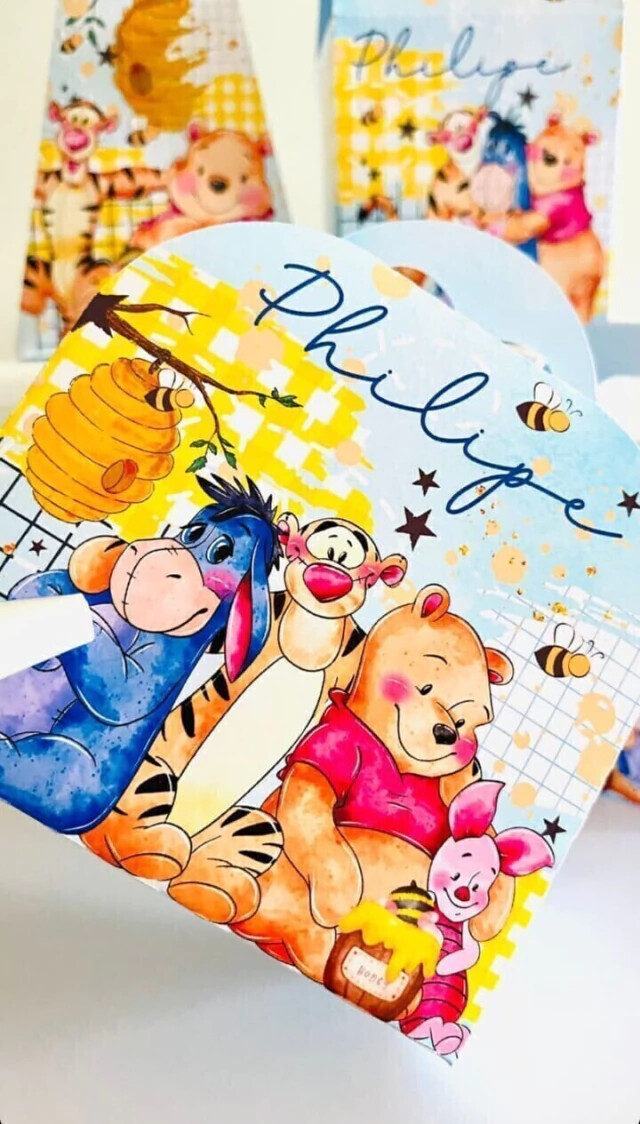Kit Festa Ursinho Pooh Personalizados Lembrancinhas 40pç