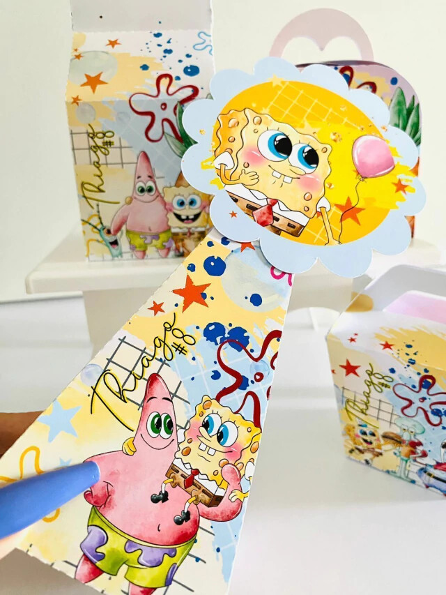 Kit Festa Bob Esponja Personalizados Lembrancinhas 40pçs