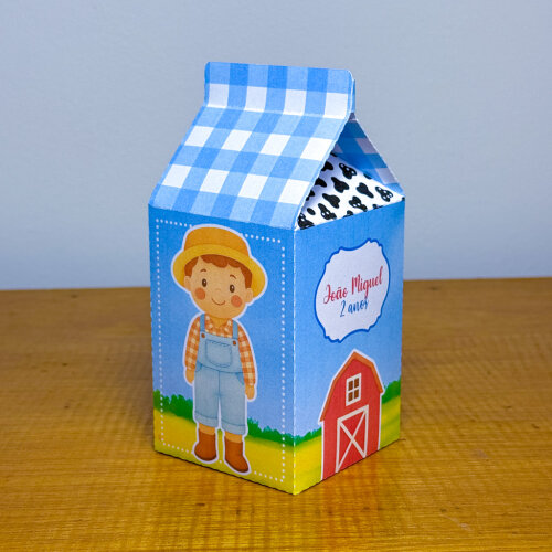 Kit 20 Caixinhas Personalizadas Fazendinha Azul - NÃO ACOMPANHA