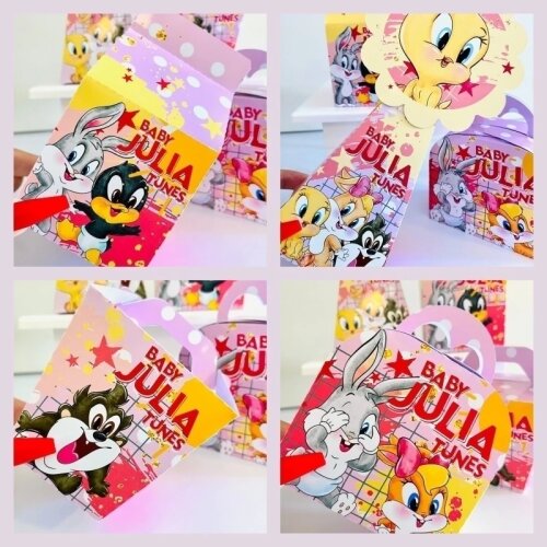 Kit Festa Looney Tunes Rosa Personalizados Lembrancinhas 40pç