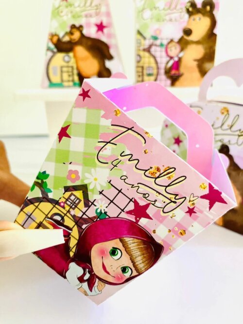 Kit Festa Masha e o Urso Personalizados Lembrancinhas 40pçs