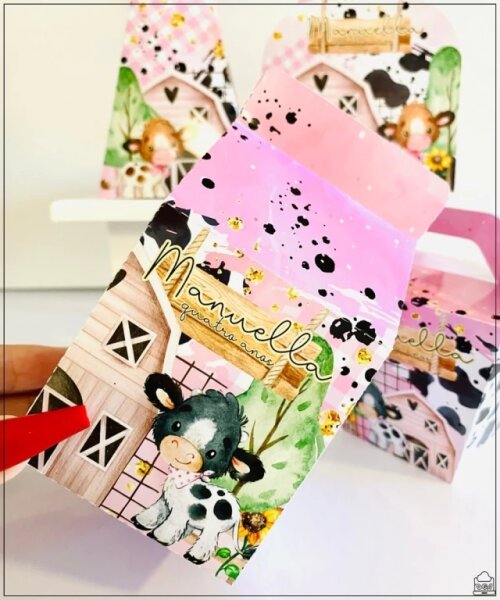Kit Festa Fazendinha Rosa Personalizados Lembrancinhas 40pçs