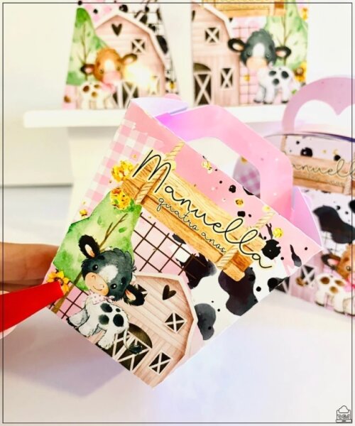 Kit Festa Fazendinha Rosa Personalizados Lembrancinhas 40pçs
