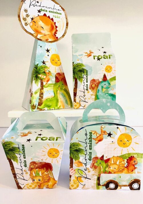 Kit Festa Dinossauros Personalizados Lembrancinhas 40pçs