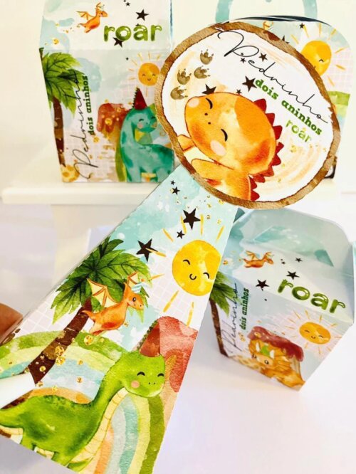 Kit Festa Dinossauros Personalizados Lembrancinhas 40pçs