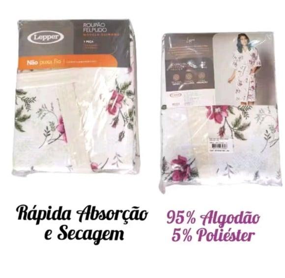 o Roupão Felpudo Quimono Feminino Estampado