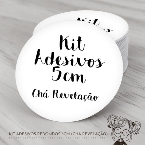 028 Kit Adesivos Redondos Chá Revelação