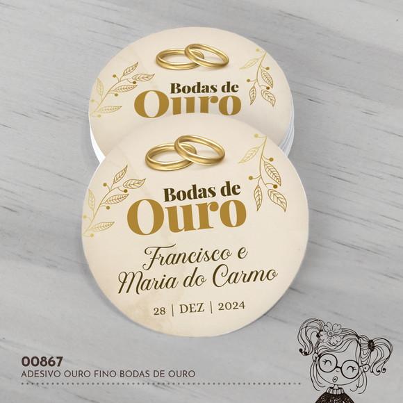 Adesivo Água Ouro Fino Bodas de Ouro - 00867
