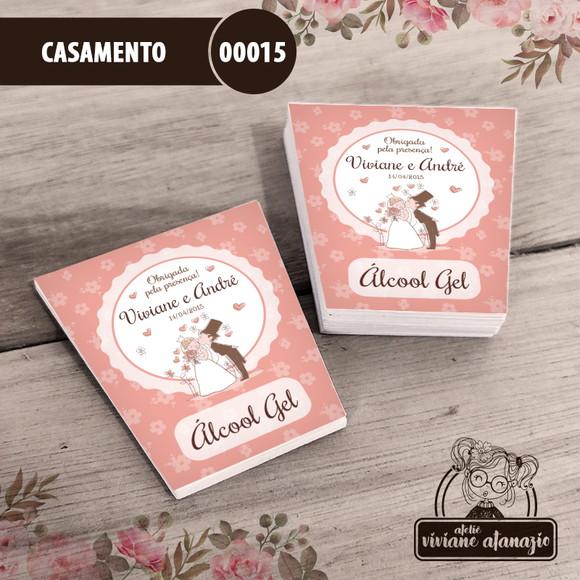 Adesivo Bisnaga Álcool Gel Casamento - 00015