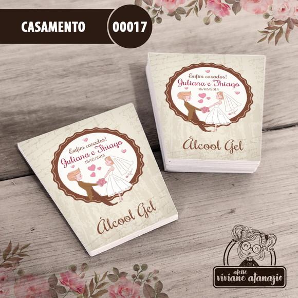 Adesivo Bisnaga Álcool Gel Casamento - 00017