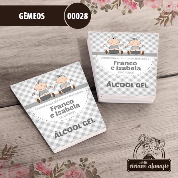 Adesivo Bisnaga Álcool Gel Gêmeos - 00028