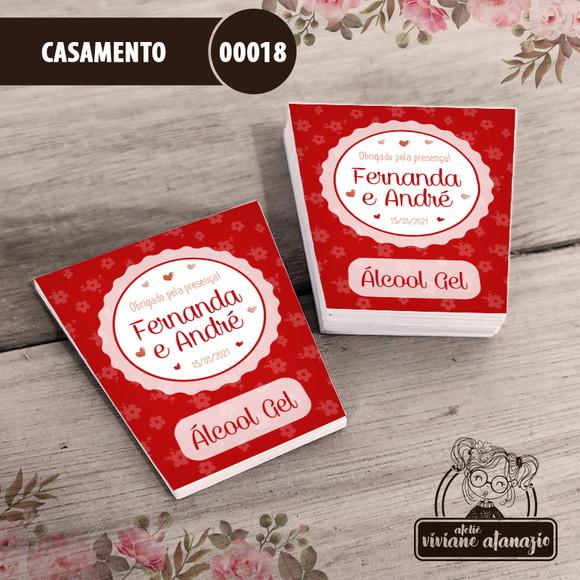 Adesivo Bisnaga Álcool Gel Casamento - 00018