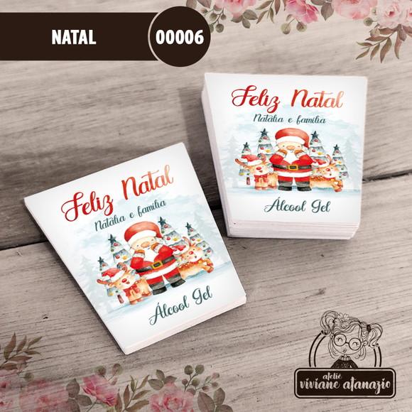 Adesivo Bisnaga Álcool Gel Natal - 00006