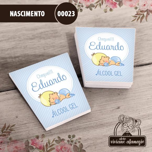 Adesivo Bisnaga Álcool Gel Nascimento - 00023