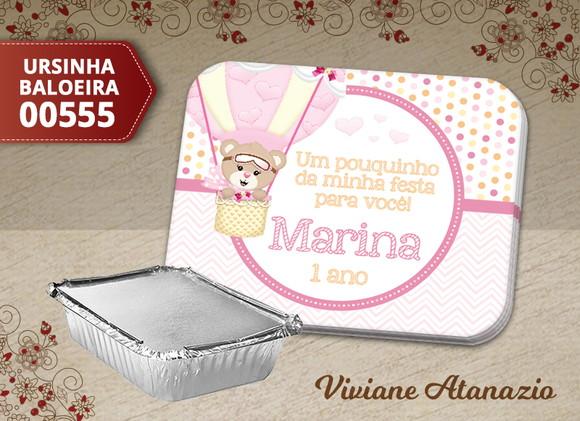 Adesivo Marmitinha Ursinha Baloeira - 00555