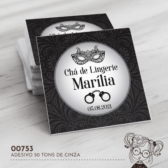 Adesivo Quadrado 50 Tons de Cinza - 00753