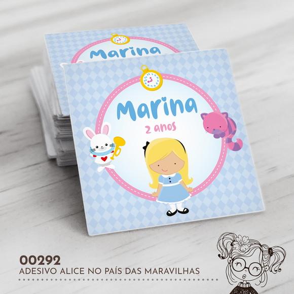 Adesivo Quadrado Alice no País das Maravilhas - 00292