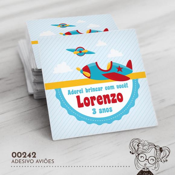 Adesivo Quadrado Aviões - 00242