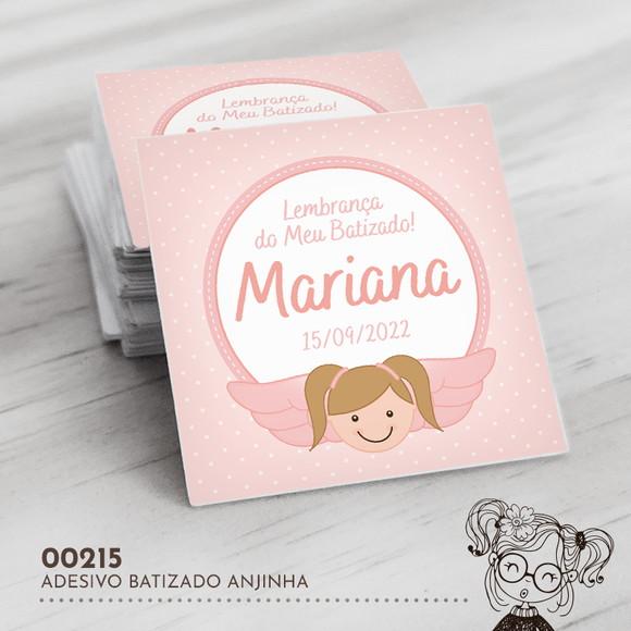 Adesivo Quadrado Batizado Anjinha - 00215