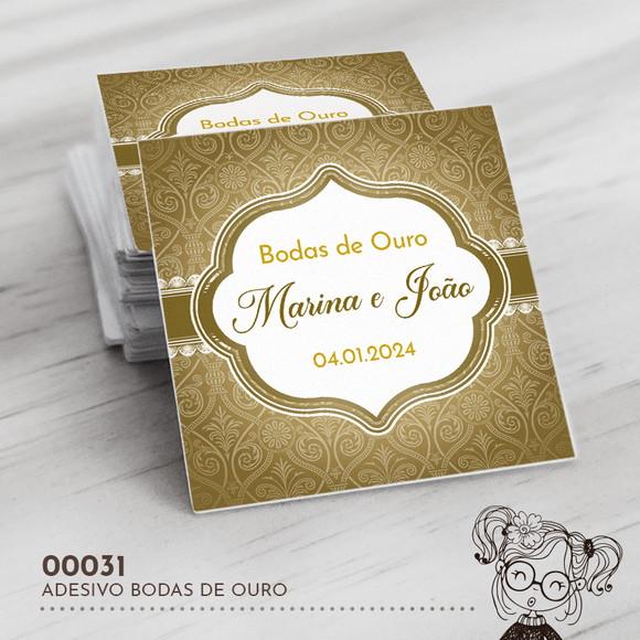 Adesivo Quadrado Bodas de Ouro - 00031