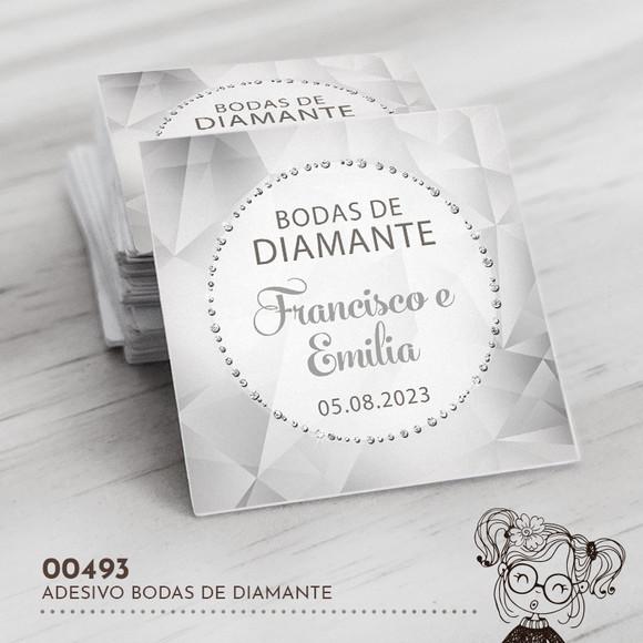 Adesivo Quadrado Bodas de Diamante - 00493