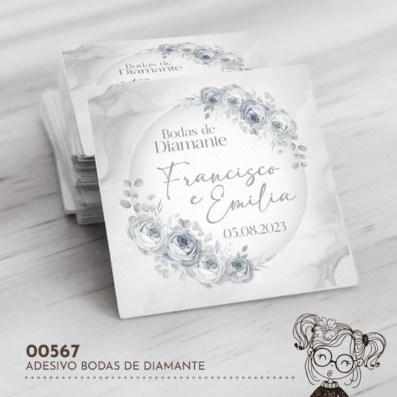 Adesivo Quadrado Bodas de Diamante - 00567