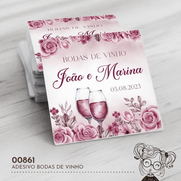 Adesivo Quadrado Bodas de Vinho - 00861