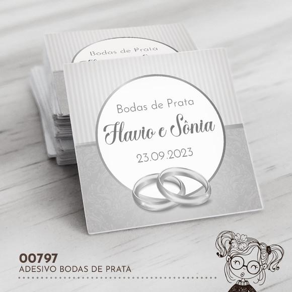 Adesivo Quadrado Bodas de Prata - 00797