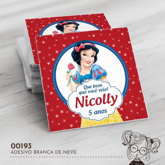 Adesivo Quadrado Branca de Neve - 00193