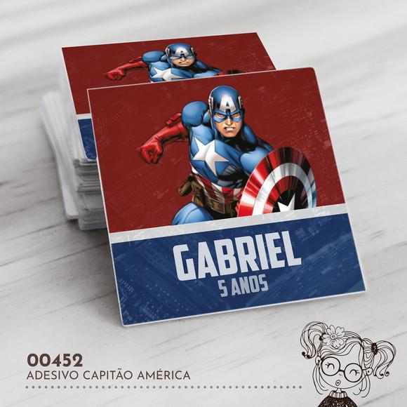 Adesivo Quadrado Capitão América - 00452
