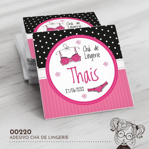 Adesivo Quadrado Chá de Lingerie - 00220