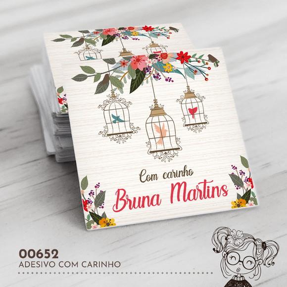 Adesivo Quadrado com Carinho - 00652