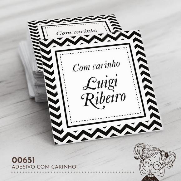 Adesivo Quadrado com Carinho - 00651