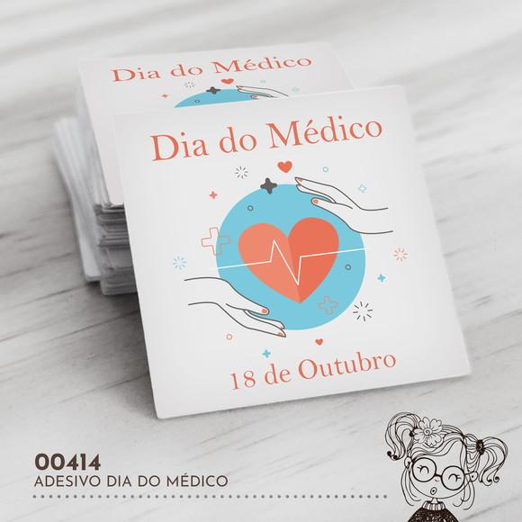 Adesivo Quadrado Dia do Médico - 00414