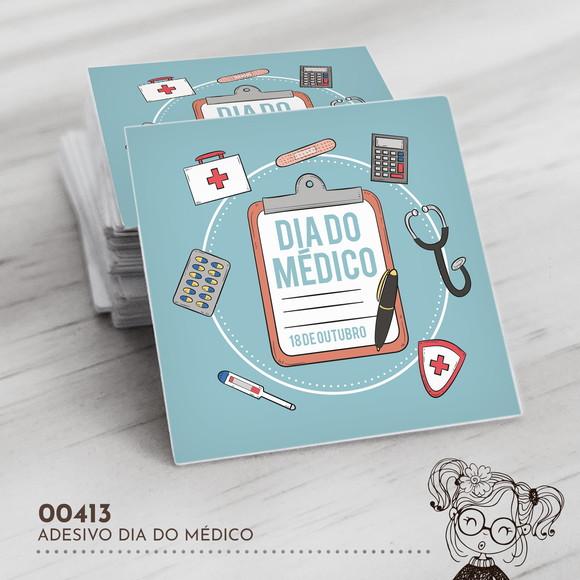 Adesivo Quadrado Dia do Médico - 00413