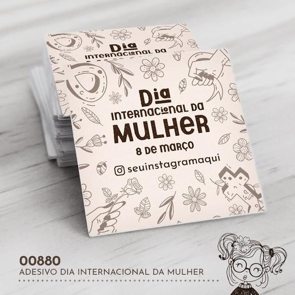 Adesivo Quadrado Dia Internacional da Mulher - 00880