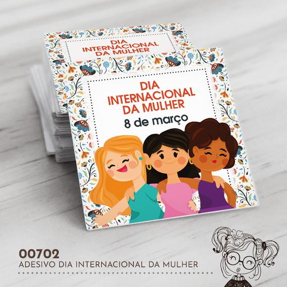 Adesivo Quadrado Dia Internacional Mulher - 00702