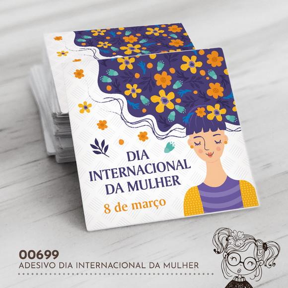 Adesivo Quadrado Dia Internacional Mulher - 00699