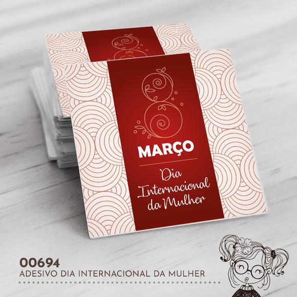 Adesivo Quadrado Dia Internacional Mulher - 00694