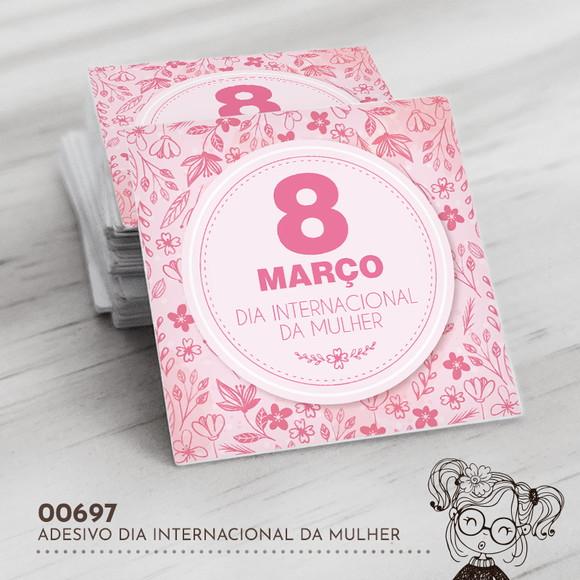 Adesivo Quadrado Dia Internacional Mulher - 00697