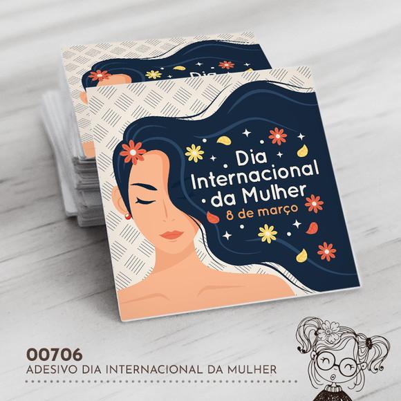Adesivo Quadrado Dia Internacional Mulher - 00706