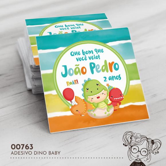 Adesivo Quadrado Dino Baby - 00763