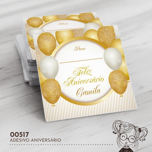 Adesivo Quadrado Feliz Aniversário - 00517