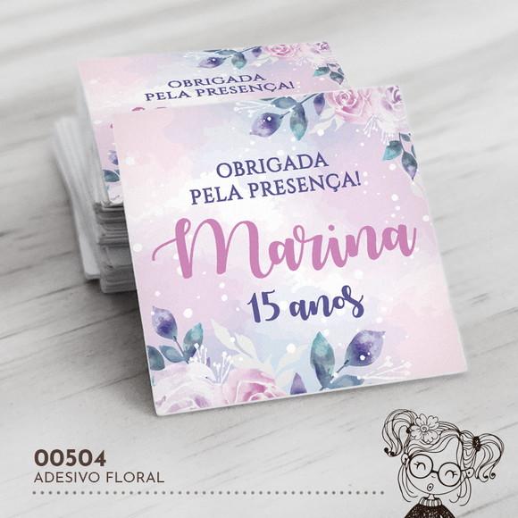 Adesivo Quadrado Floral - 00504