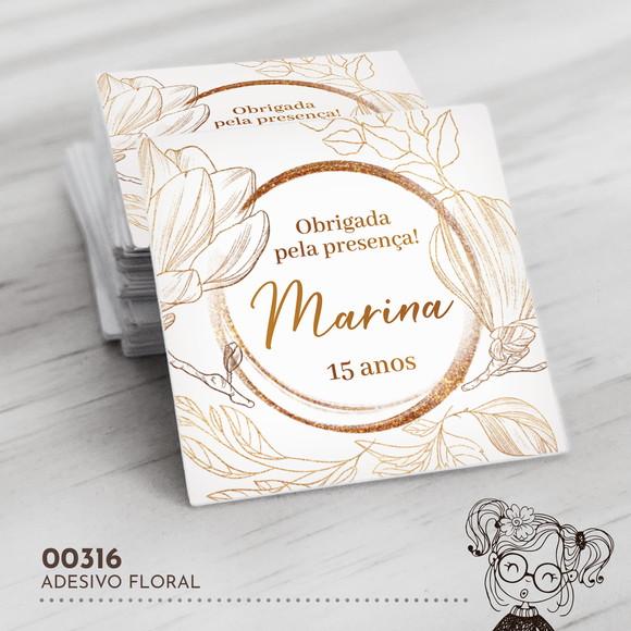 Adesivo Quadrado Floral - 00316