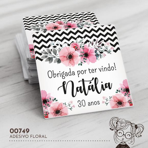 Adesivo Quadrado Floral - 00749