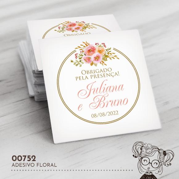 Adesivo Quadrado Floral - 00752