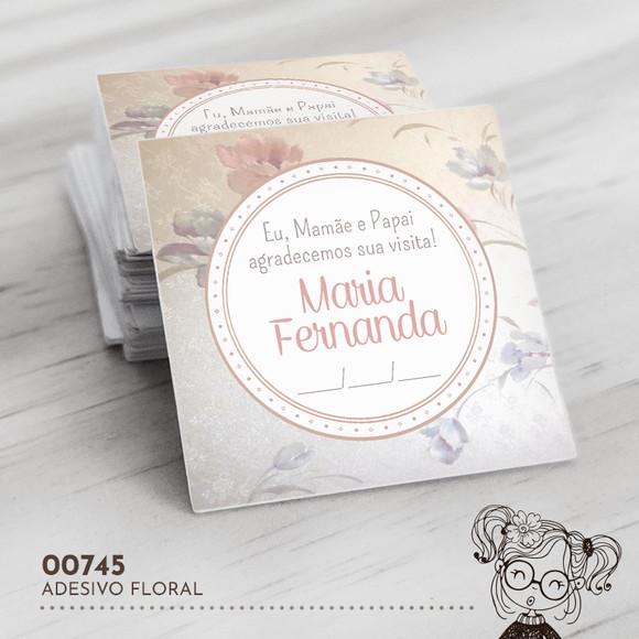 Adesivo Quadrado Floral - 00745