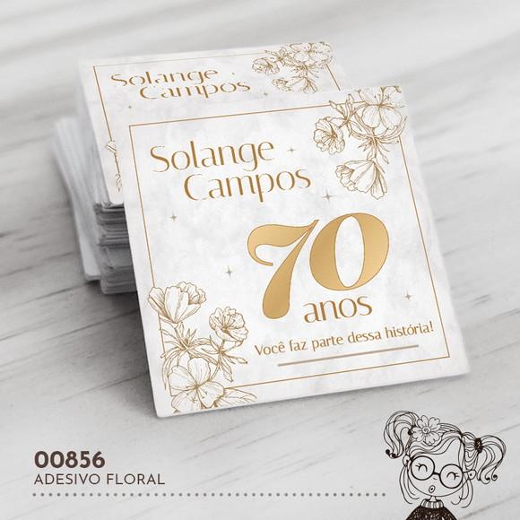 Adesivo Quadrado Floral - 00856