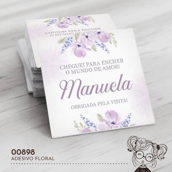 Adesivo Quadrado Floral - 00898